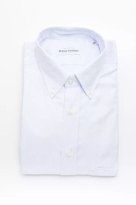 Chemise homme en coton bleu clair Robert Friedman