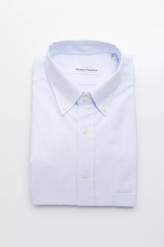 Chemise homme en coton bleu clair Robert Friedman