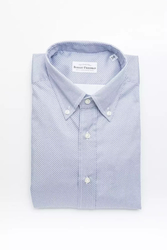 Chemise homme en coton bleu clair Robert Friedman