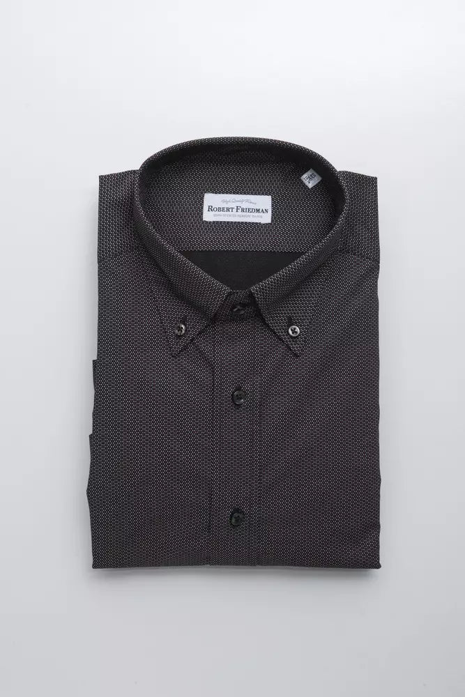 Chemise homme en coton noir Robert Friedman