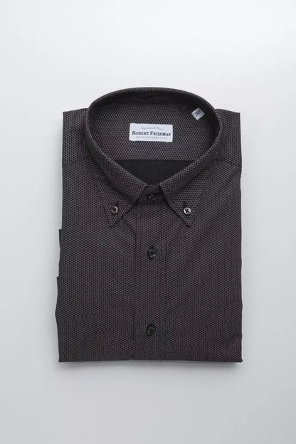 Chemise homme en coton noir Robert Friedman