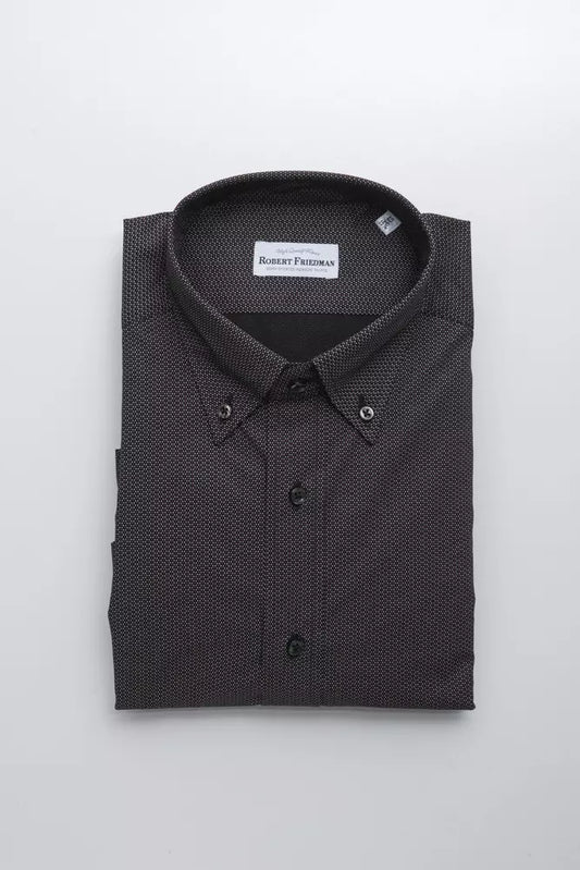 Chemise homme en coton noir Robert Friedman