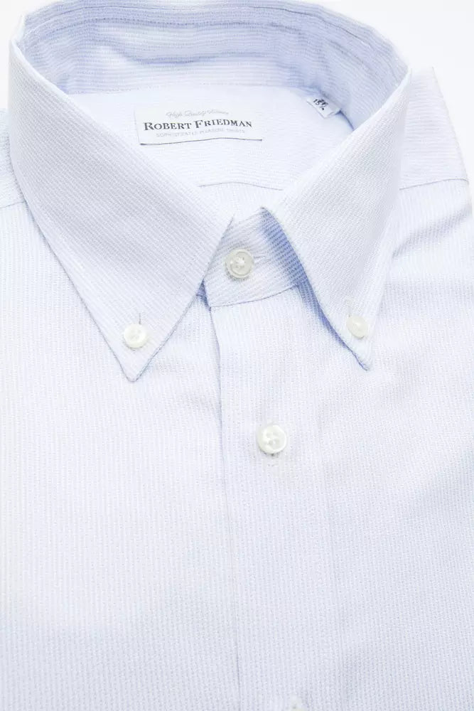 Chemise homme en coton bleu clair Robert Friedman