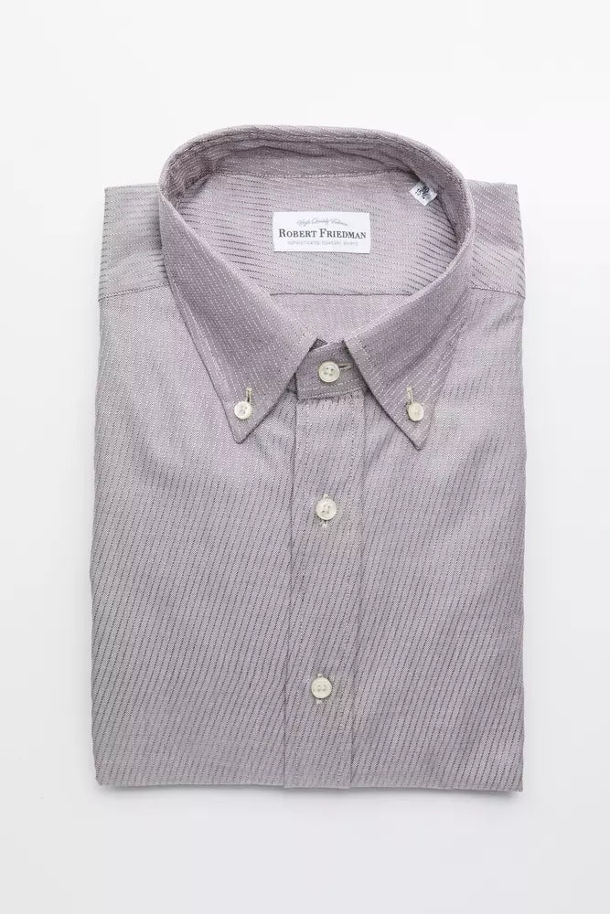 Chemise homme en coton beige Robert Friedman