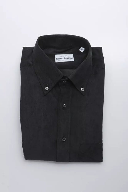 Chemise homme en coton noir Robert Friedman