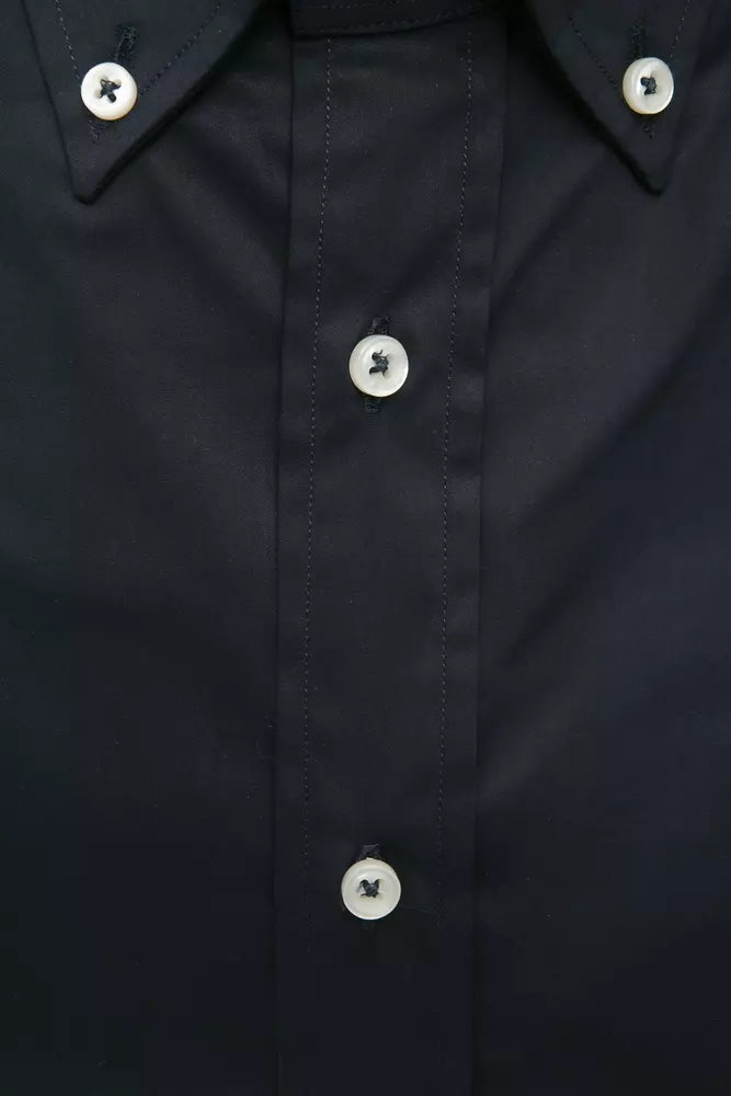 Robert Friedman Black Cotton Button Down Shirt for Men