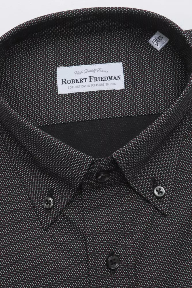 Chemise homme en coton noir Robert Friedman