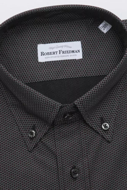 Chemise homme en coton noir Robert Friedman