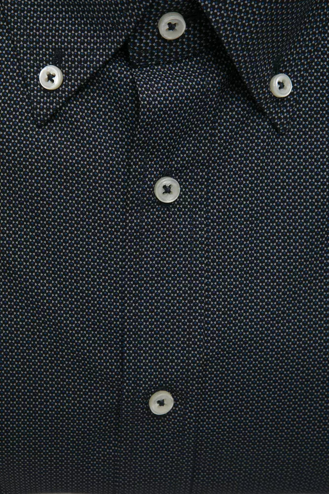 Robert Friedman Black Cotton Button Down Shirt for Men