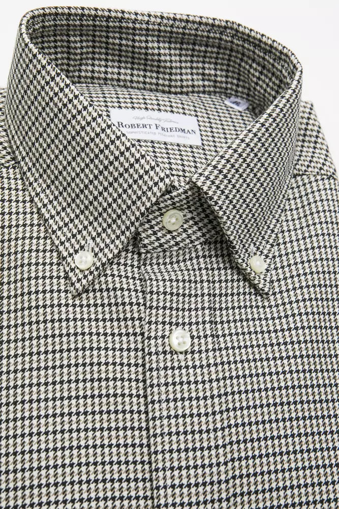 Chemise homme en coton beige Robert Friedman