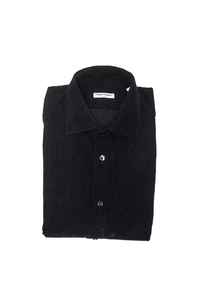 Chemise homme en coton noir Robert Friedman