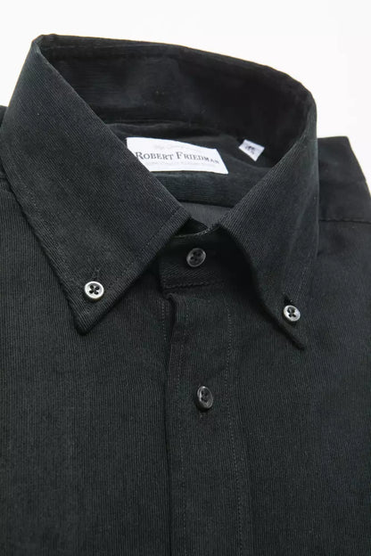 Chemise homme en coton noir Robert Friedman