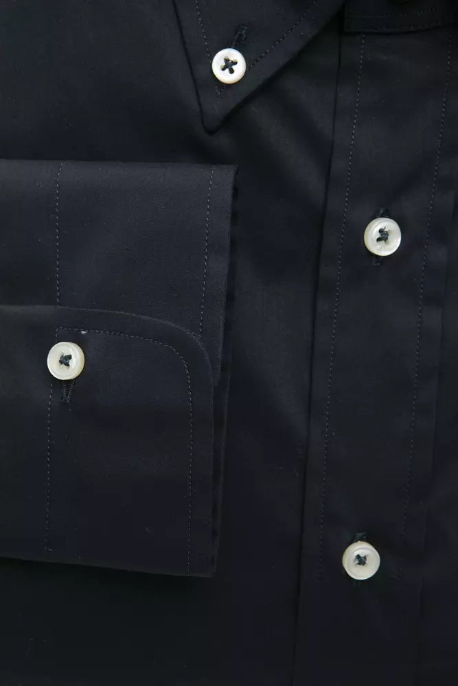 Robert Friedman Black Cotton Button Down Shirt for Men
