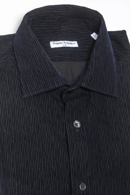 Chemise homme en coton noir Robert Friedman