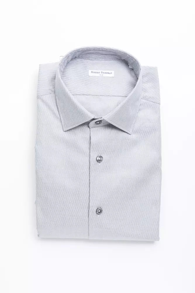 Chemise homme en coton beige Robert Friedman