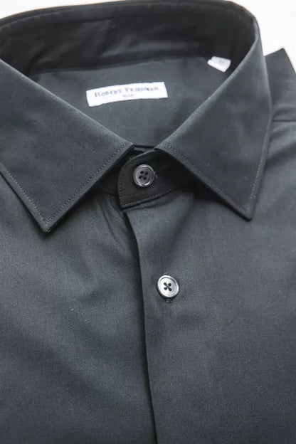 Chemise homme en coton noir Robert Friedman