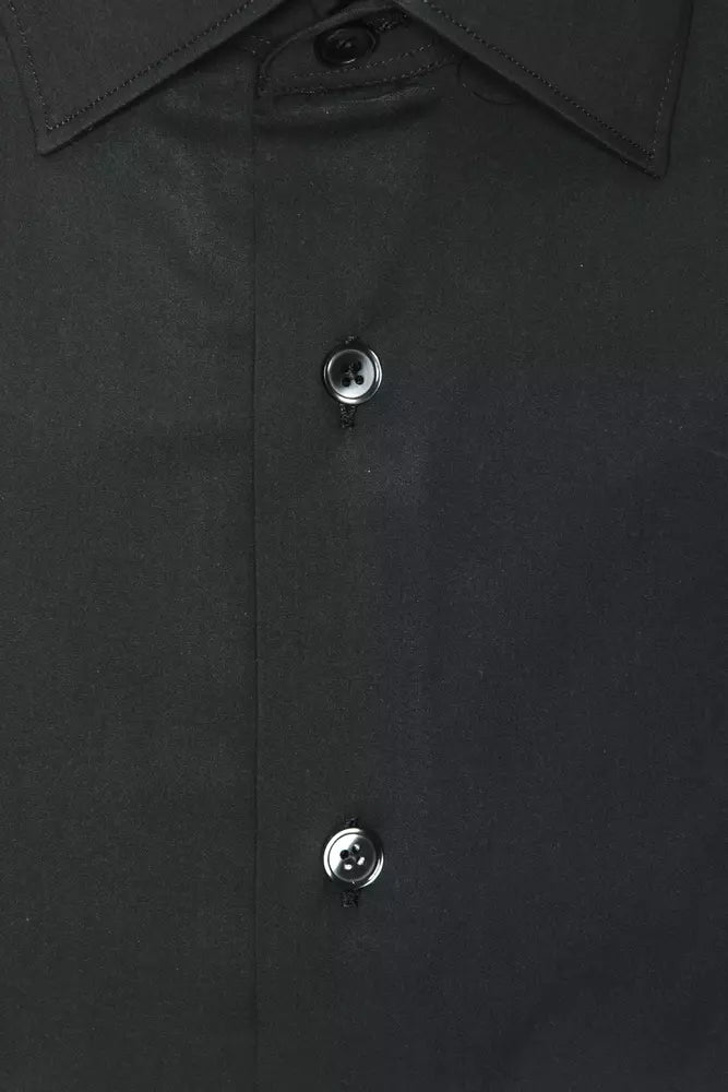 Robert Friedman Grey Cotton Slim Collar Shirt for Men