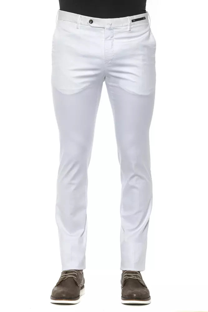 Pantalon slim pour homme en coton blanc PT Torino
