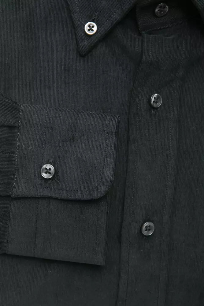 Chemise homme en coton noir Robert Friedman