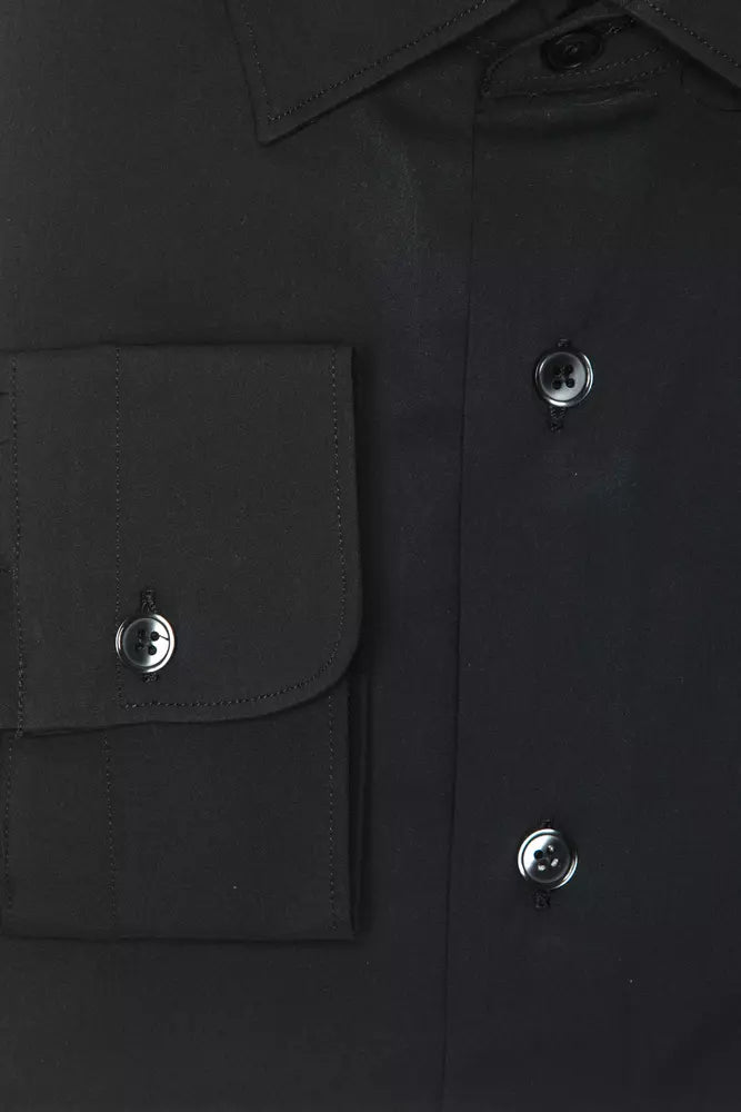 Robert Friedman Grey Cotton Slim Collar Shirt for Men