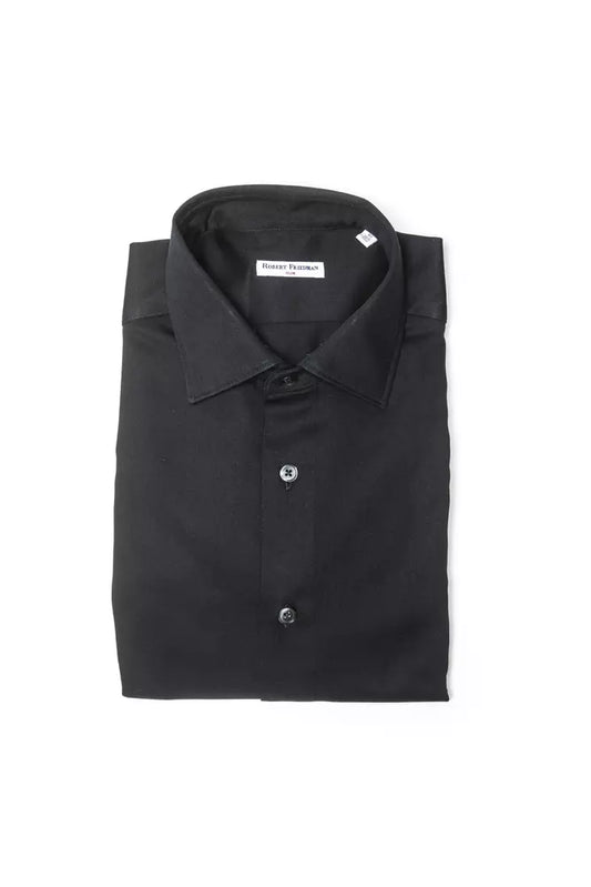 Chemise homme en coton noir Robert Friedman
