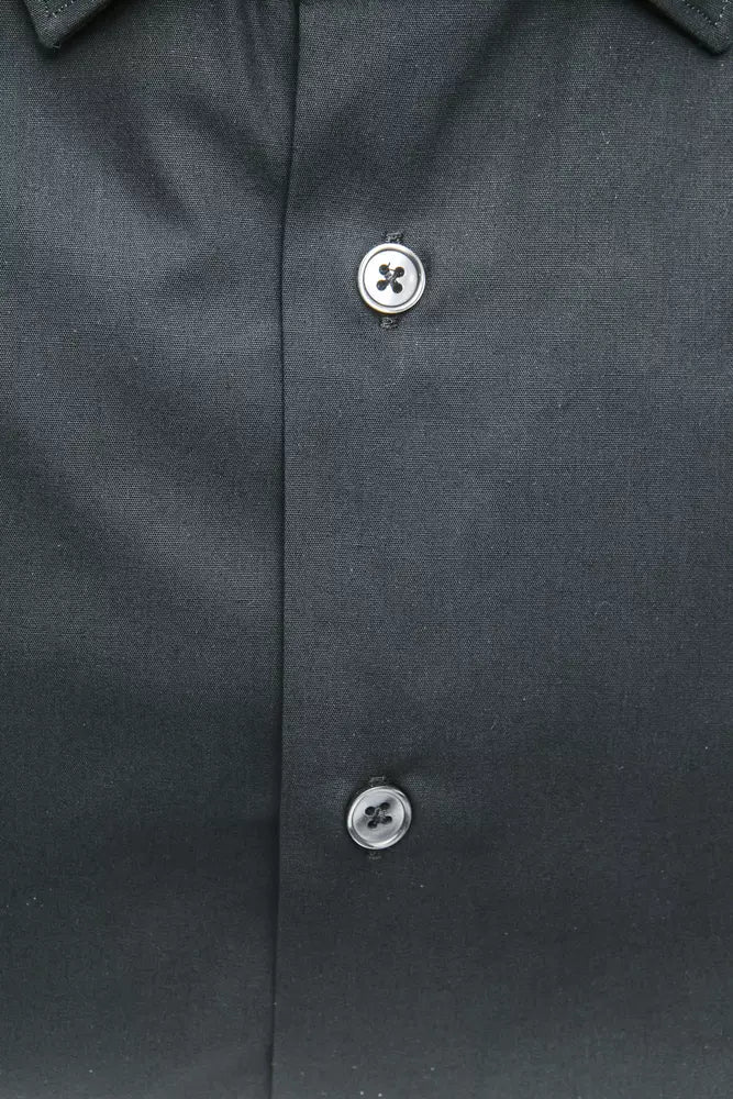 Chemise Ajustée en Coton Noir pour Homme Robert Friedman