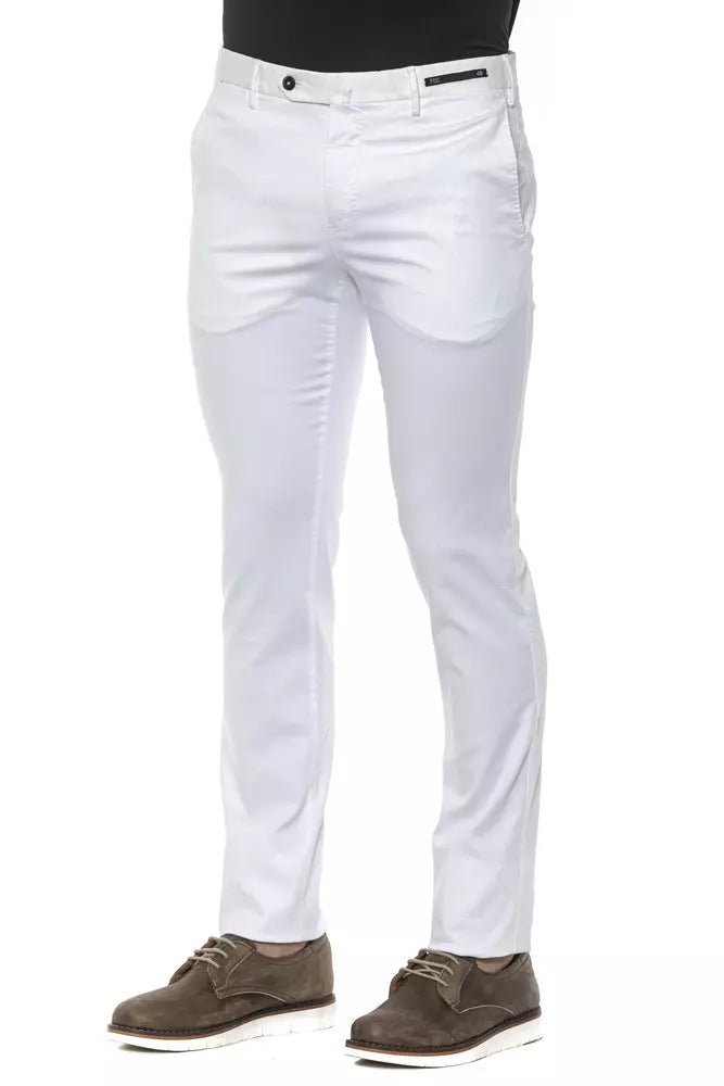 Pantalon slim pour homme en coton blanc PT Torino