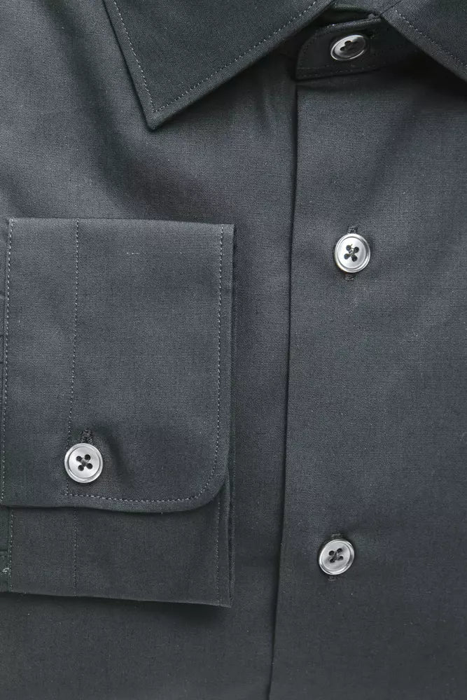 Chemise Ajustée en Coton Noir pour Homme Robert Friedman