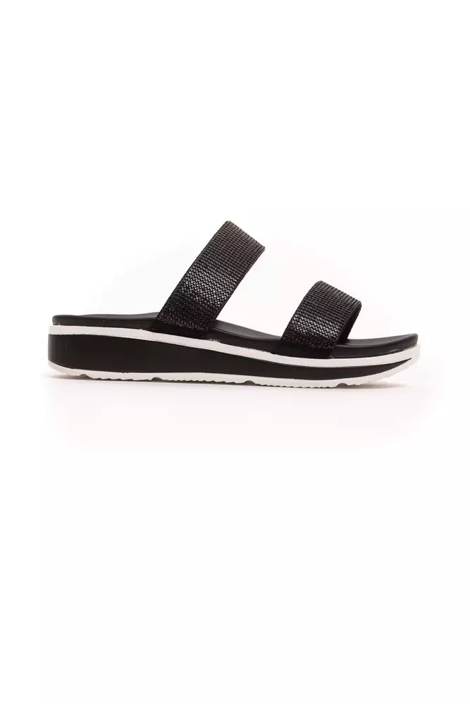 Péché Originel Sandales Femme Textiles Noires avec Strass