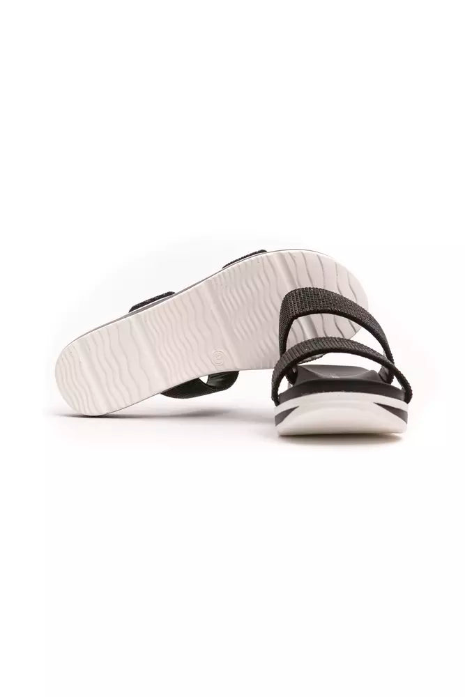 Péché Originel Sandales Femme Textiles Noires avec Strass