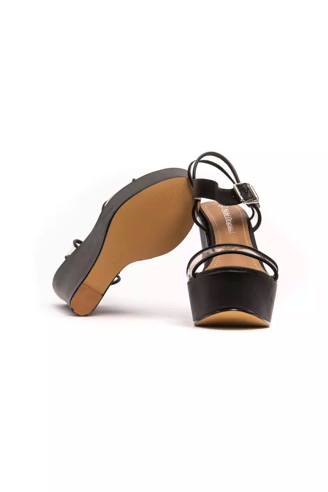 Péché Originel Sandales à Talons Noires en Polyéthylène pour Femmes