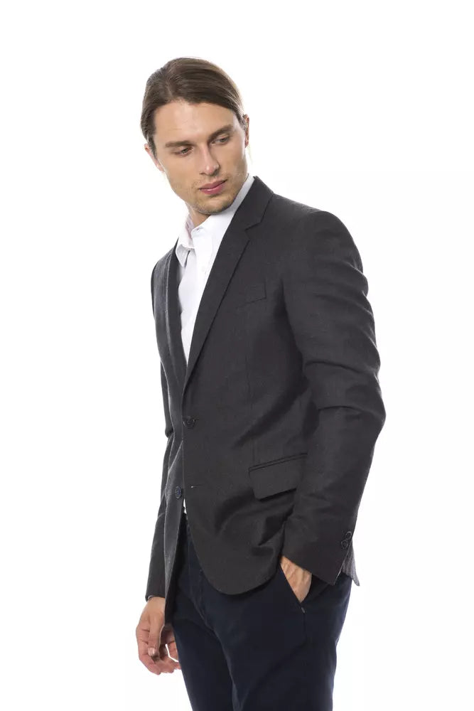 Verri Gray Wool Men Blazer - Sophisticated Tailoring