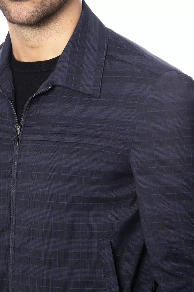 Veste bomber en laine pour homme, bleu Verri