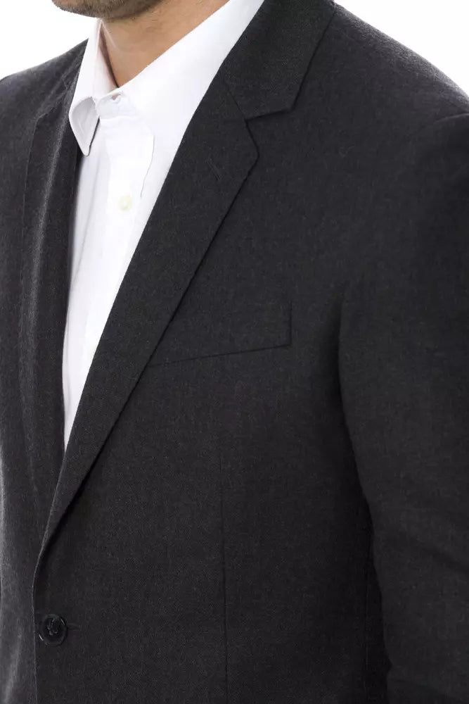 Verri Gray Wool Men Blazer - Sophisticated Tailoring