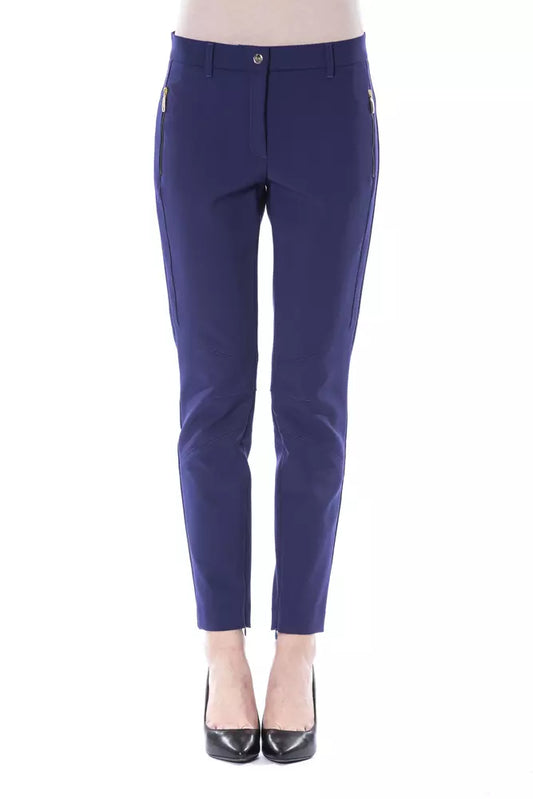 BYBLOS Pantalon slim pour femme en polyester bleu