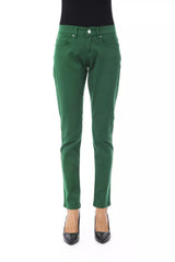 Pantalon Femme Slim Fit Vert en Coton BYBLOS