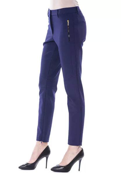 BYBLOS Pantalon slim pour femme en polyester bleu