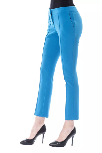 Pantalon femme en polyester bleu clair BYBLOS