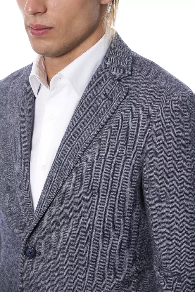 Blazer bleu élégant à simple boutonnage de Verri