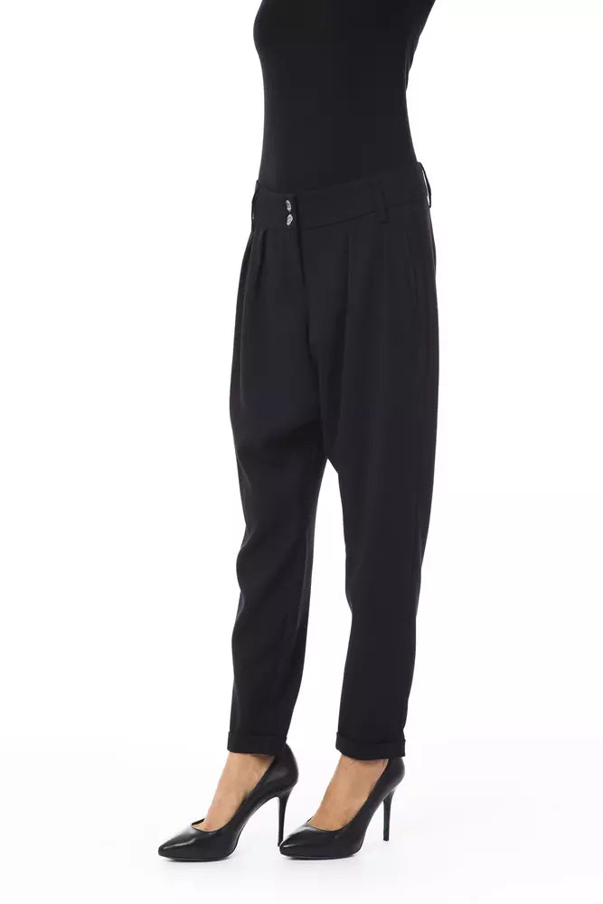 Pantalon noir en polyester pour femme de la marque BYBLOS