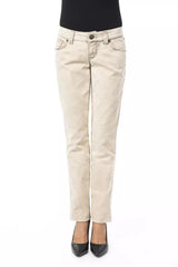 BYBLOS Jeans Beige Slim Fit Femme - Élégance et Confort