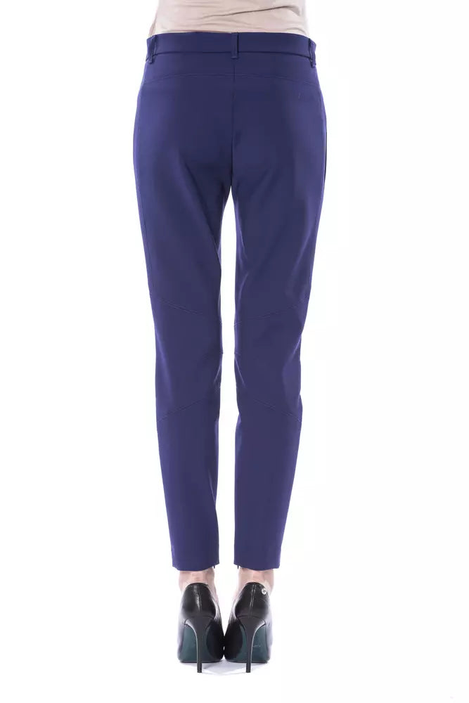 BYBLOS Pantalon slim pour femme en polyester bleu