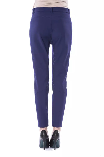 BYBLOS Pantalon slim pour femme en polyester bleu