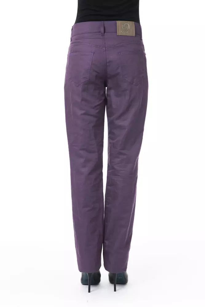BYBLOS Purple Cotton Women's Pants - Elegant & Comfortable