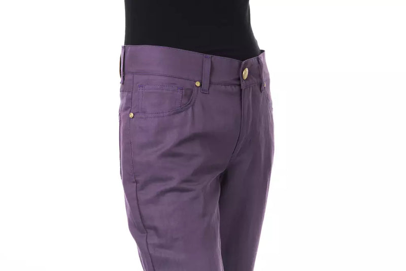 BYBLOS Purple Cotton Women's Pants - Elegant & Comfortable