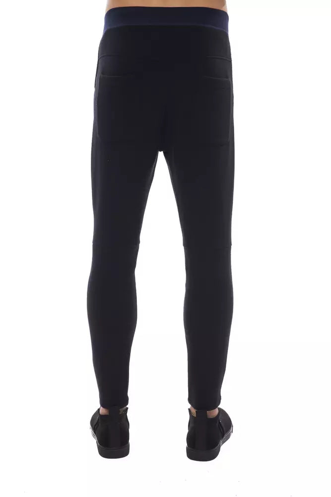 Pantalon homme en viscose noire Nicolo Tonetto