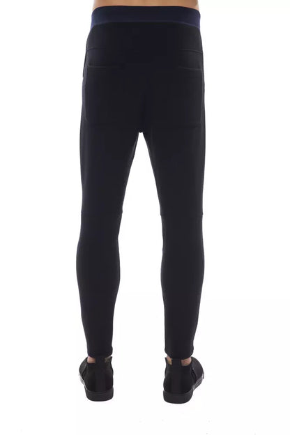Pantalon homme en viscose noire Nicolo Tonetto