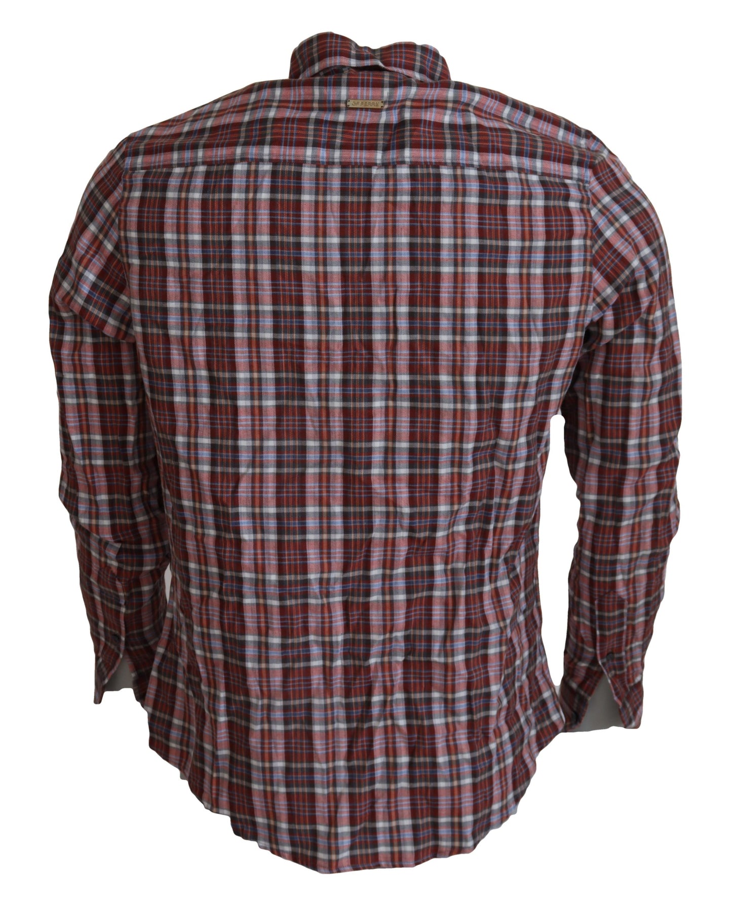 Chemise décontractée à manches longues en coton à carreaux multicolores GF Ferre