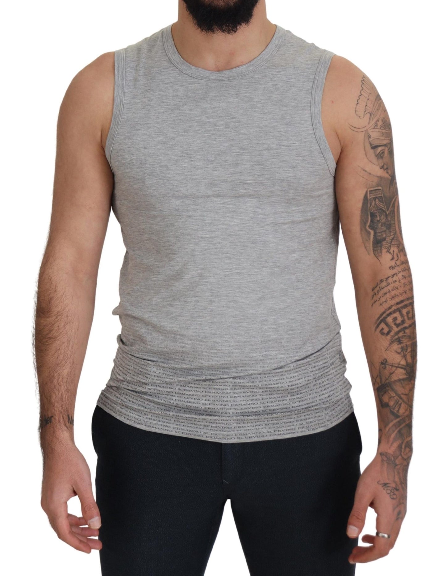 Ermanno Scervino Grijs Mouwloos Heren T-shirt