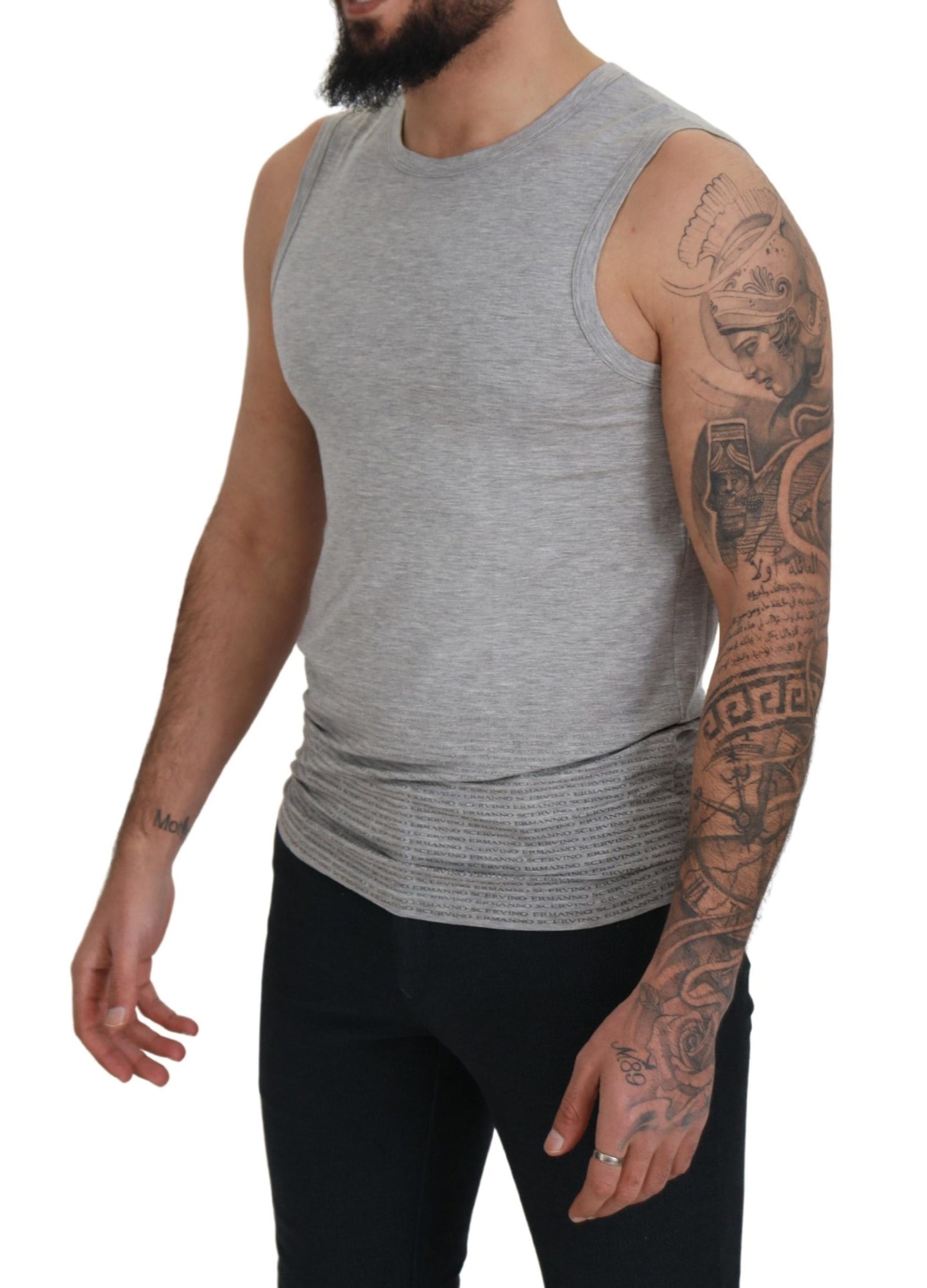 Ermanno Scervino Grijs Mouwloos Heren T-shirt